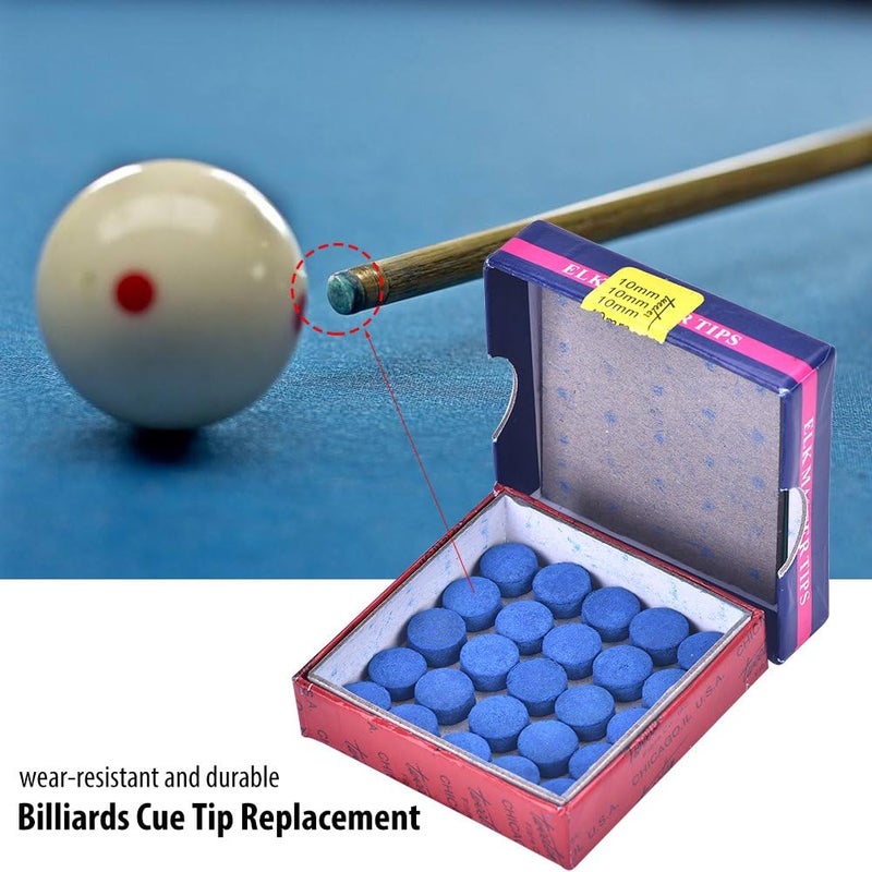woobles Billiard Cue Tips, 50pcs Billiard Pool Cue Tip Snooker Stick Pole Cue Tip Replacement Set with Carry Box 10mm - Image 4